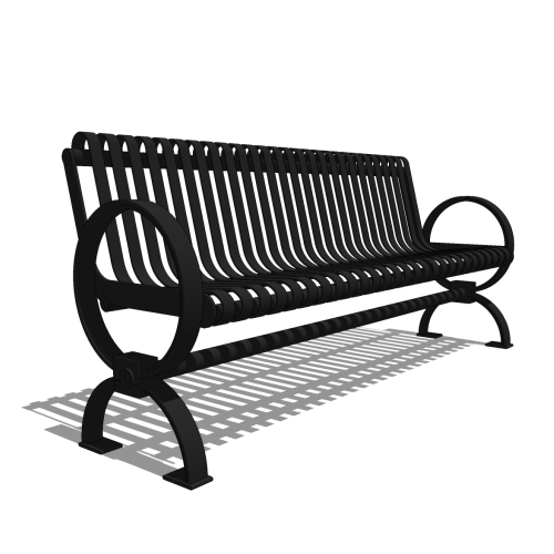Roundcast™ – R2 – 6′ Strap Metal Straight Back Bench
