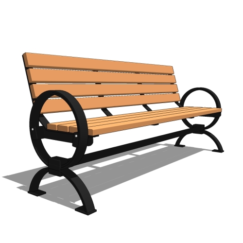 6′ Plaza Avenue Back Metal Strap Bench