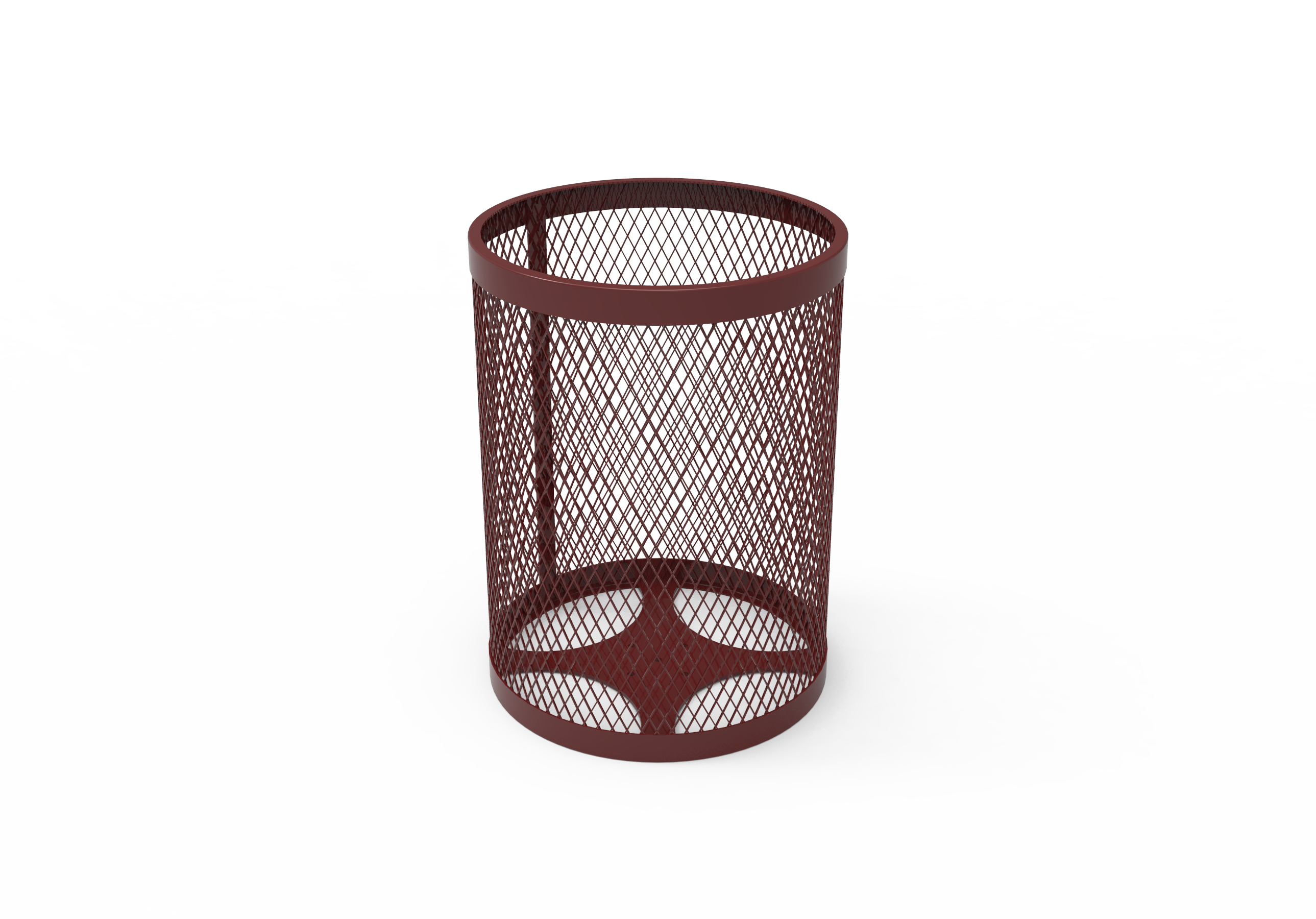 32 Gallon Round Trash Recptacle - Expanded Metal