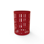 Round Strap Steel Trash Receptacle – 32 Gallon