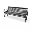 Village Slatted Metal Bench